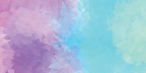 Watercolor artistic abstract pink brush stroke isolated on white background, Abstract grunge tint light blue watercolor background. Aquarelle painted azure gradient color.