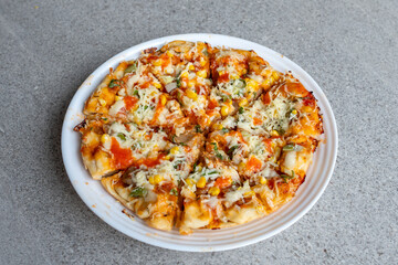 Fresh Homemade Pizza with mozzarella
