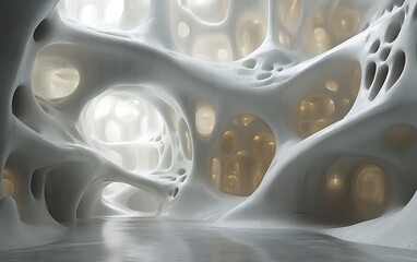 Abstract organic architecture interior.