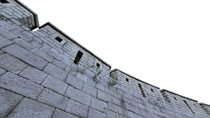 한국 전통 건축양식 성벽 백그라운드