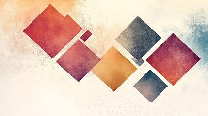 Fototapeta premium Abstract Geometric Design With Earthy Tones And Textured Squares