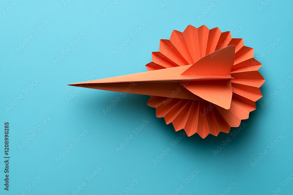 Poster creative ai generate paper airplane design studio workspace visual content minimalist environment to