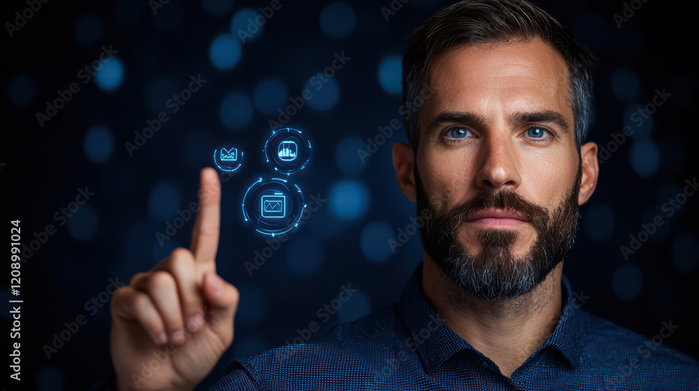 Poster digital interaction with technology, showcasing communication and empathy