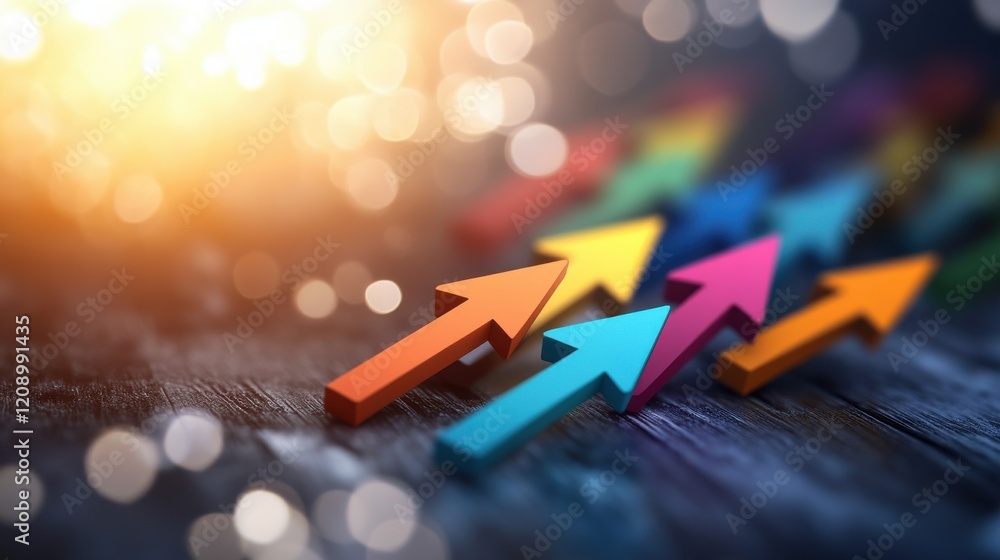 Poster dynamic growth indicators business environment graphic design abstract background close-up view prog