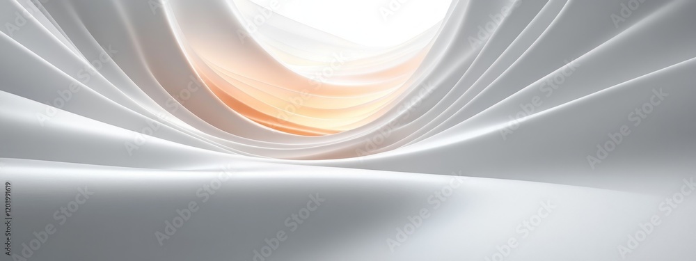 Poster minimalist abstract design with flowing curves and soft ambient lighting
