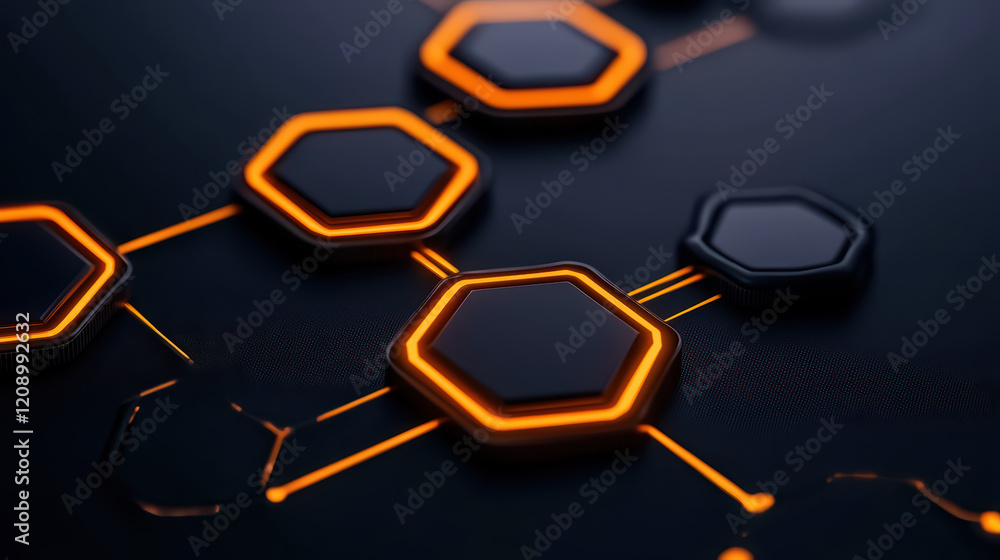 Poster cinematic shot of interconnected web showcasing hexagonal shapes and glowing edges