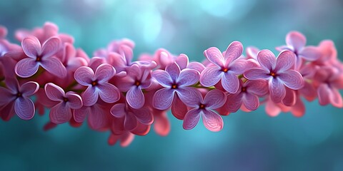 Fototapeta premium Pink lilac blossoms on a branch.