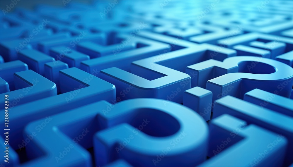 Poster abstract blue 3d maze background design. modern business concept. infinite labyrinth. futuristic tec