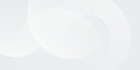 White geometric abstract background overlap layer on bright space with lines effect decoration. Modern graphic design element circles style concept for banner.modern