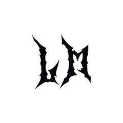 Fototapeta premium LM monogram logo design letter text name symbol monochrome logotype alphabet character simple logo