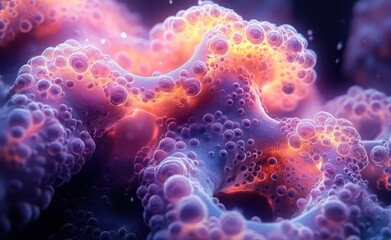 Virus Structure and Immune Response 3D Illustration of Antibodies and Viral Infection in a Microscopic Environment