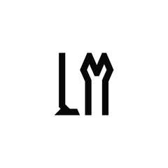 LM monogram logo design letter text name symbol monochrome logotype alphabet character simple logo