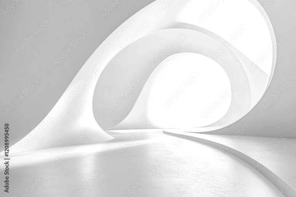 Poster minimalist abstract design soft curves and shadows light composition