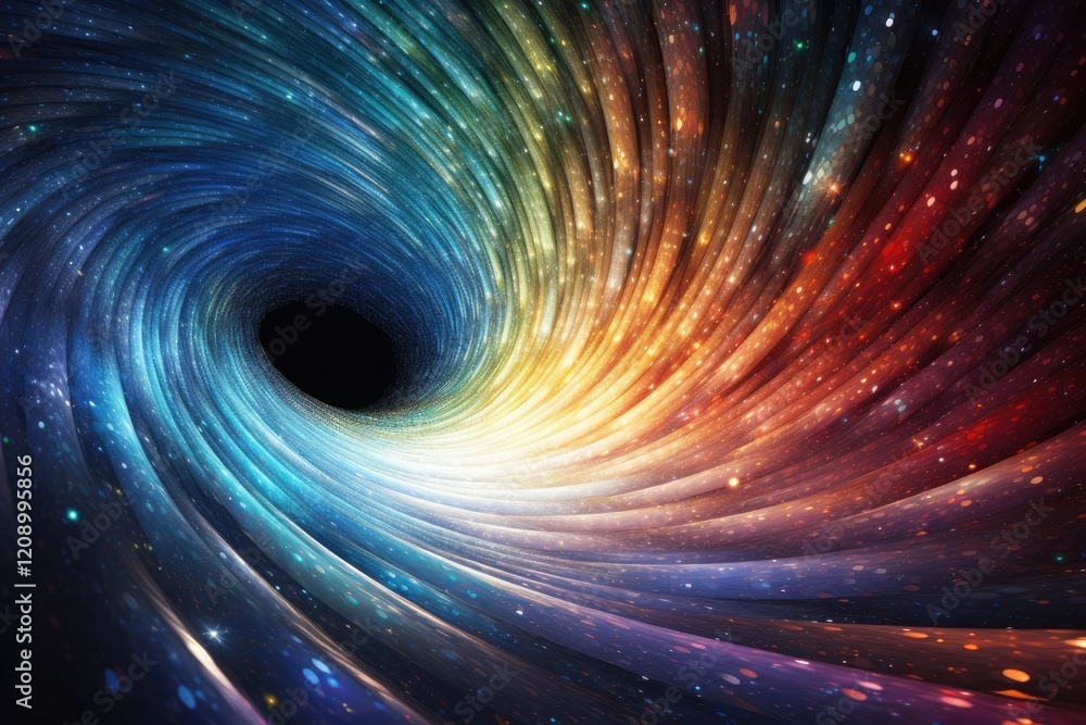 Poster an abstract vortex background with vibrant colors spiraling inward, creating a mesmerizing effect th