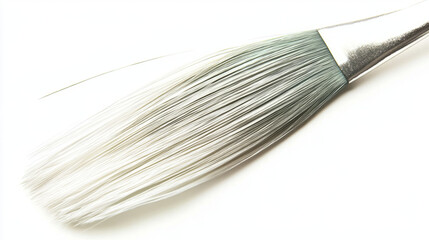 detailed macro view of synthetic white paintbrush bristles in fine art supplies photography