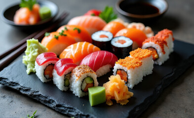 sushi and chopsticks