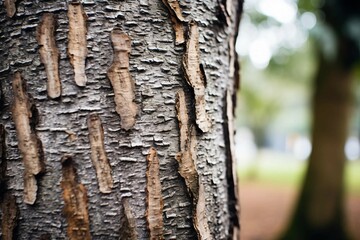Naklejka premium Close-up of Tree Trunk with Visible Bark 