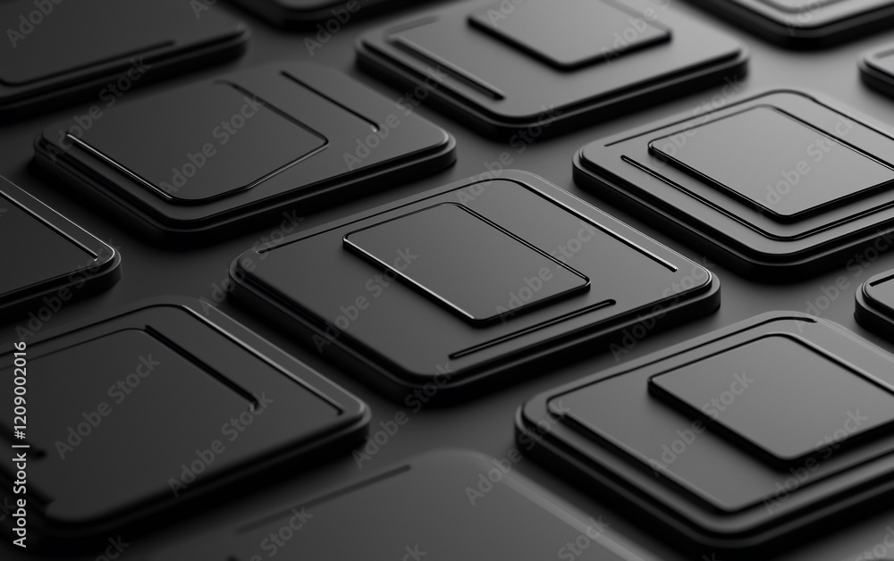 Poster Abstract dark gray square pattern background.