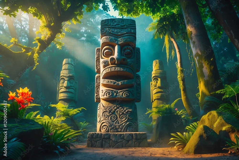 Wall mural Tiki totem Hawaii