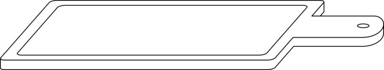 Obraz premium Rectangle Cutting Board Outline Vector Element