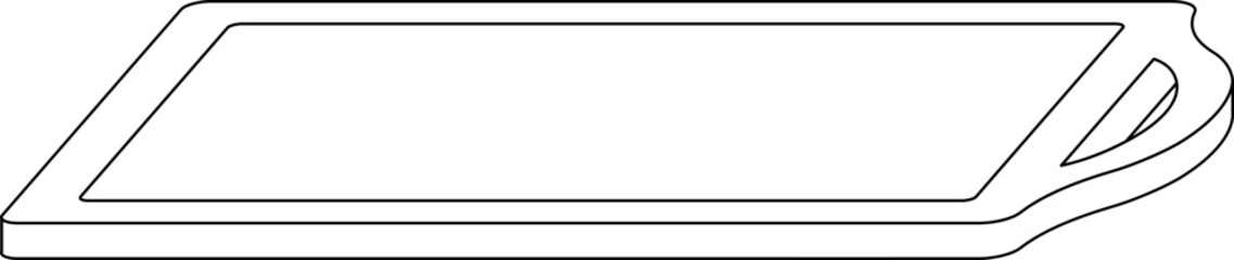 Rectangle Cutting Board Outline Vector Element