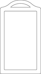 Rectangle Cutting Board Outline Vector Element