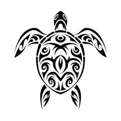 Tribal Maori style turtle tattoo