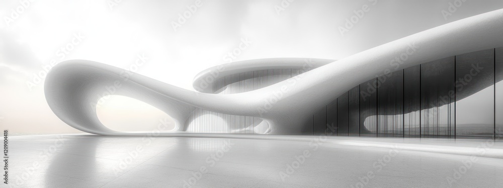 Aufkleber minimalist modern architecture smooth curves white space abstract design