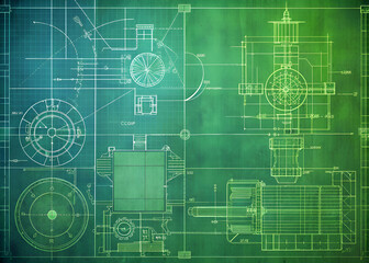 Detailed Engineering Blueprint. Industrial Machine Design