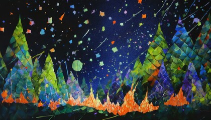 mountains, space and fire