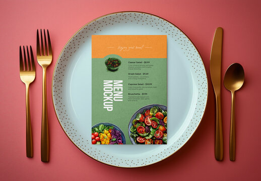 Menu Mockup for Professional Use - Perfect for Restaurant Branding, Digital Presentations, and Creative Design Projects, Generated with AI