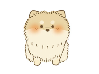 お座りをするポメラニアンのイラスト