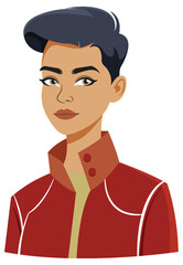 Confident Woman in Red Jacket