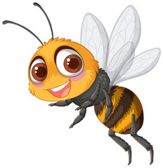 Cheerful Cartoon Bee Illustration