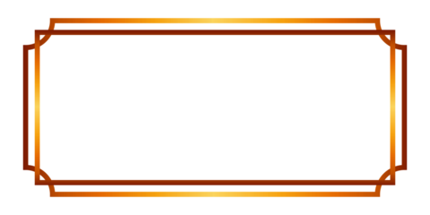 Horizontal rectangular vintage gold frame in oriental style