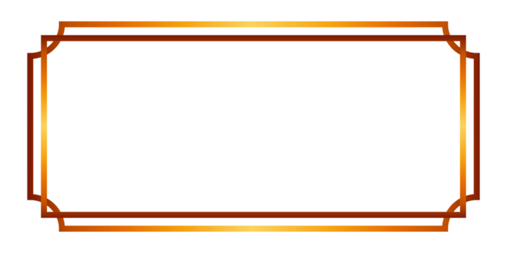 Horizontal rectangular vintage gold frame in oriental style