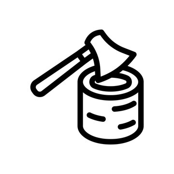 black axe chopping wood log clip art preview