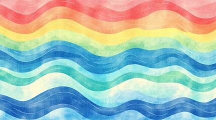 Rainbow Hues Flowing In Gentle Waves Across Fabric