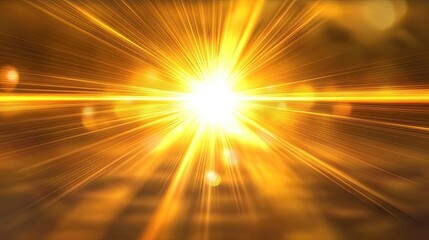 Golden Rays Of Light Radiating From A Bright Center