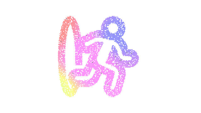 Icon portal exit is made up of LED square shapes. There are bright diodes and there are black dead diodes