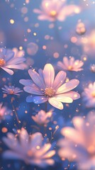 Luminous Daisies in a Magical Field of Light