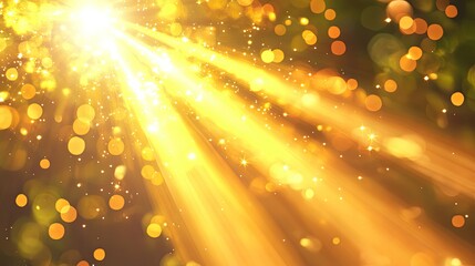 Golden Light Rays Sparkle Festive Background