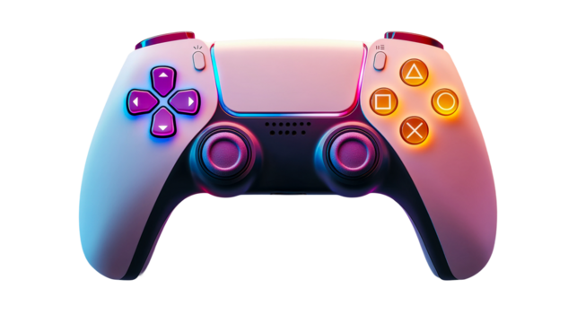 New gaming controller design enhances user experience and connectivity with advanced features isolated on transparent background