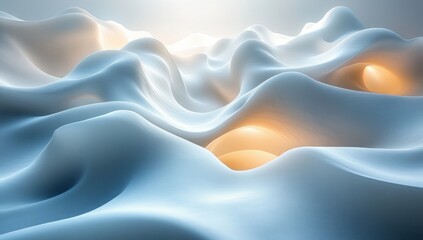Obraz premium Minimalist Abstract Flowing White Curves Soft Lighting Background