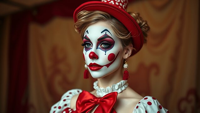 portrait of a beautiful clown