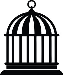 Bird cage silhouette vector, Bird cage icon design