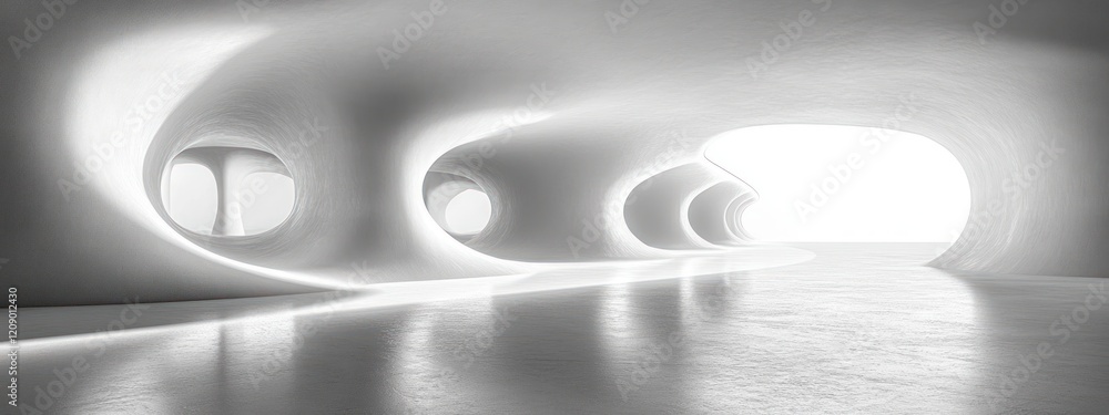 Aufkleber minimalist white abstract background with dynamic lines for modern architecture and interior design