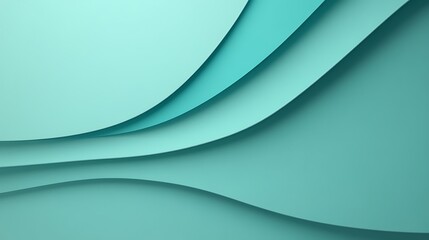 Obraz premium Abstract Aqua Paper Waves Background with Smooth Curves and Elegant Layering for Modern Designs