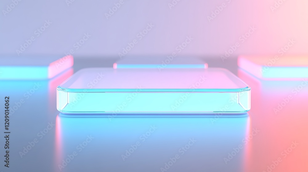 Aufkleber abstract colorful technology background with futuristic lighting and minimalist design elements