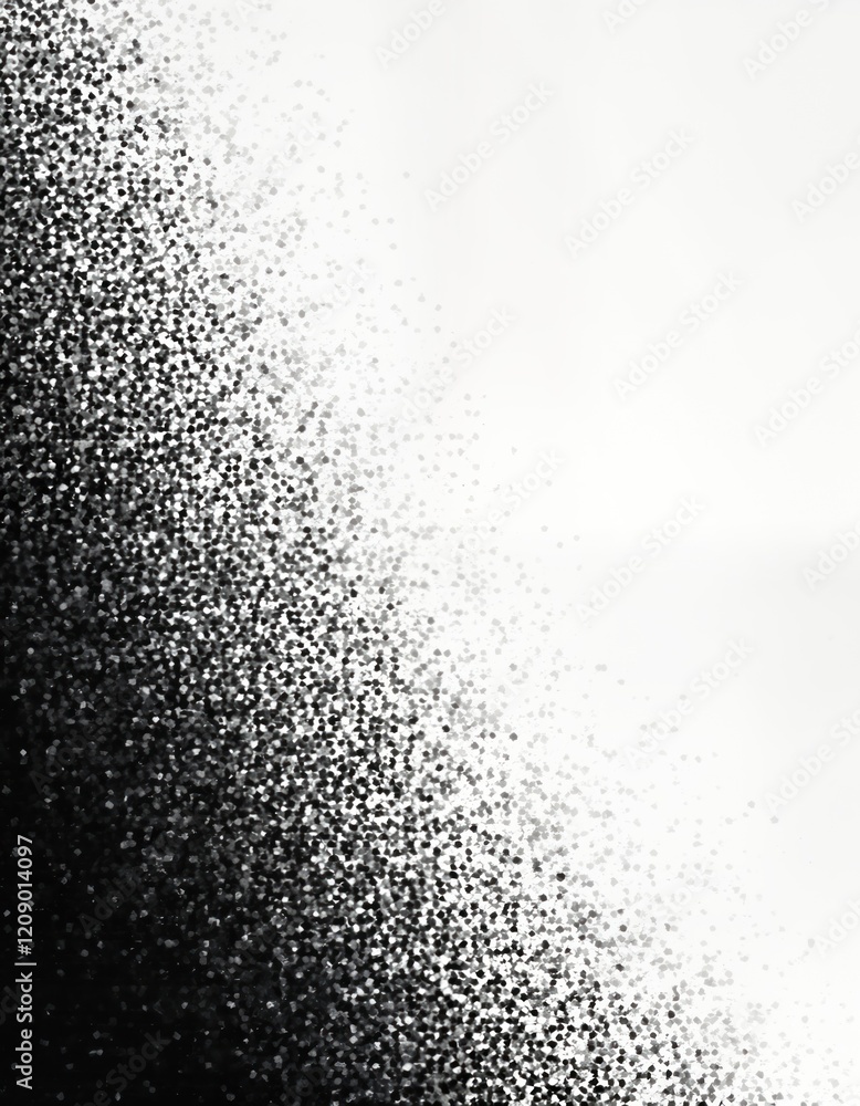 Poster abstract halftone pattern. vintage print style. black, white gradient effect. dense dark dots transi